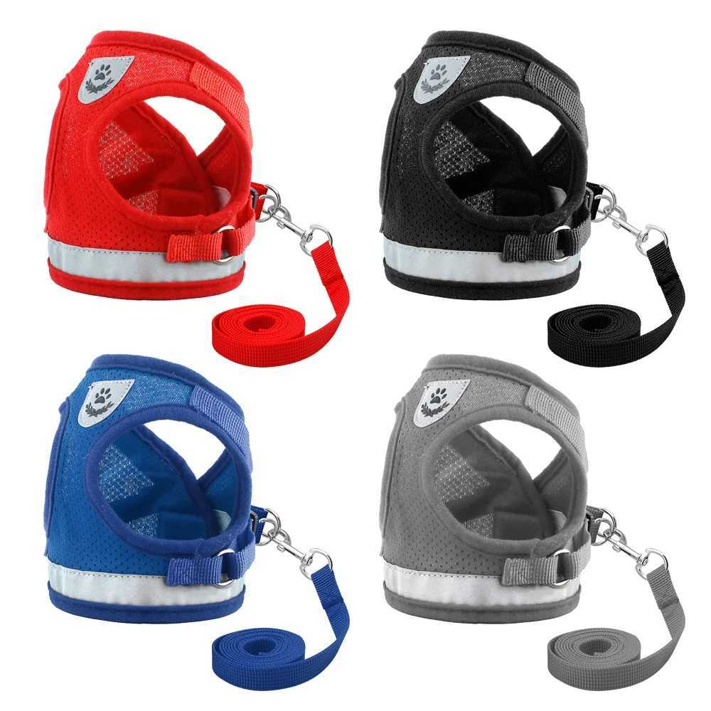 Cat Harness and Leash Set Reflective Kitten Puppy Dogs Jacket Mesh Pet Clothes For Small Dogs Pet Chihuahua Yorkies PugT250318