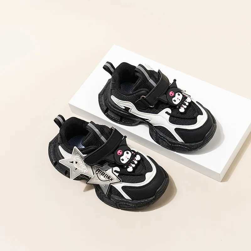 2024 Spring Autumn New Children Sneakers for Girls Fashion Cute Kuromi Soft Comfortable Anti-slippery Versatile Sports Shoes W250318