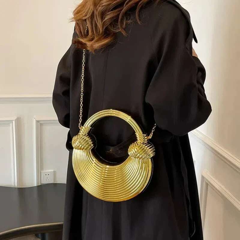 Personality Acrylic Handbags For Women 2024 New Streak Fashion Shoulder Metallic High Quality Transparent Tote Bag