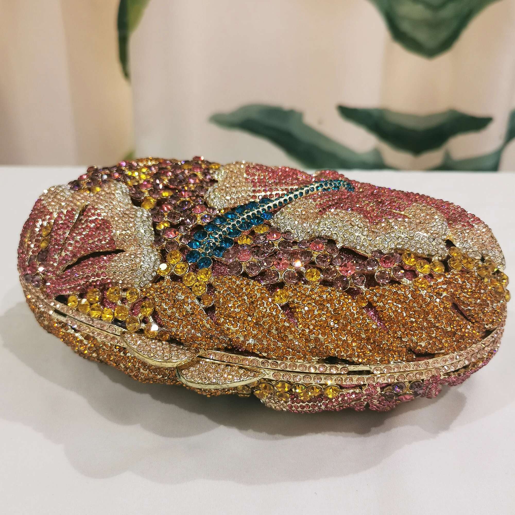 Blue/Yellow/White Multicolored Dia Crystal Clutch Rhie Women Clutches High Quality Phone Wallet Best Party Purse Bag