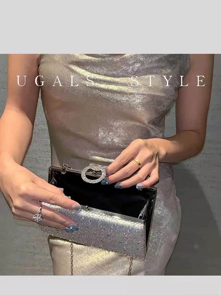Bg Shiny Clutch Purse For Wedding Party Fashion Glitter Dia Evening Women Handbag Shoulder Crossbody Bag