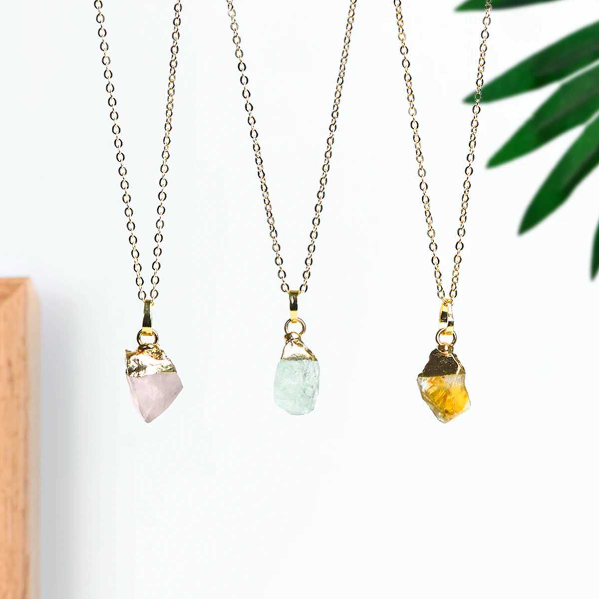 Gold plated original crystal mini pendant necklace W250318