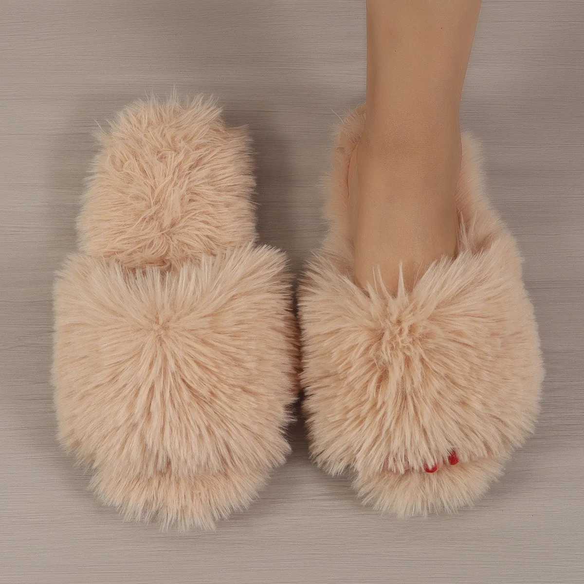 Womens Indoor Slippers Autumn and Winter Plush Home Lazy Slippers Anti slip Durable Fashion Warm Sandals Slippers 250318