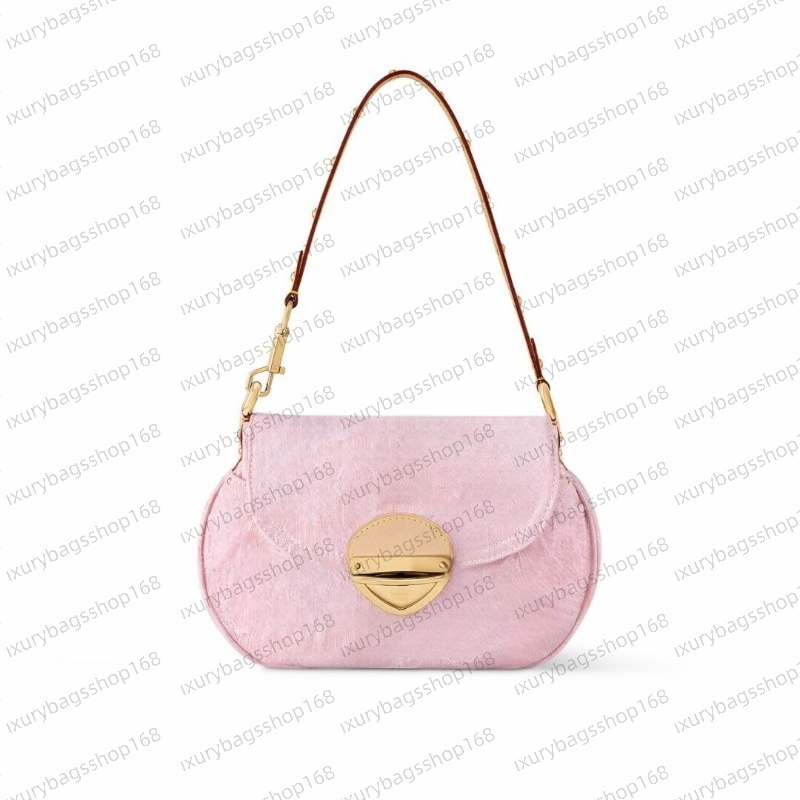 Newest Luxury Designer bag Women Crossbody bag Denim Pink Blue Leather Handbag Shoulder Bags Female Croissant Chain Top Quality Purses