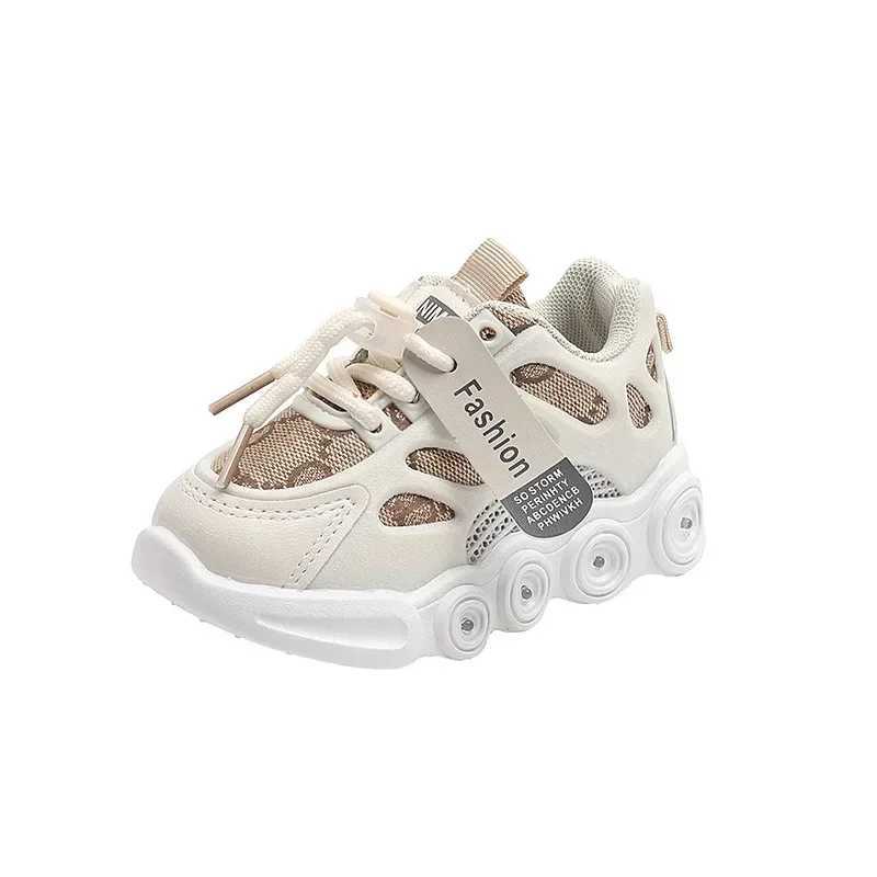 Sports shoes childrens fashion LED light shoes letter woven mesh breathable 1-6 year old luminous shoes casual sports shoes boys shoesXJ250318