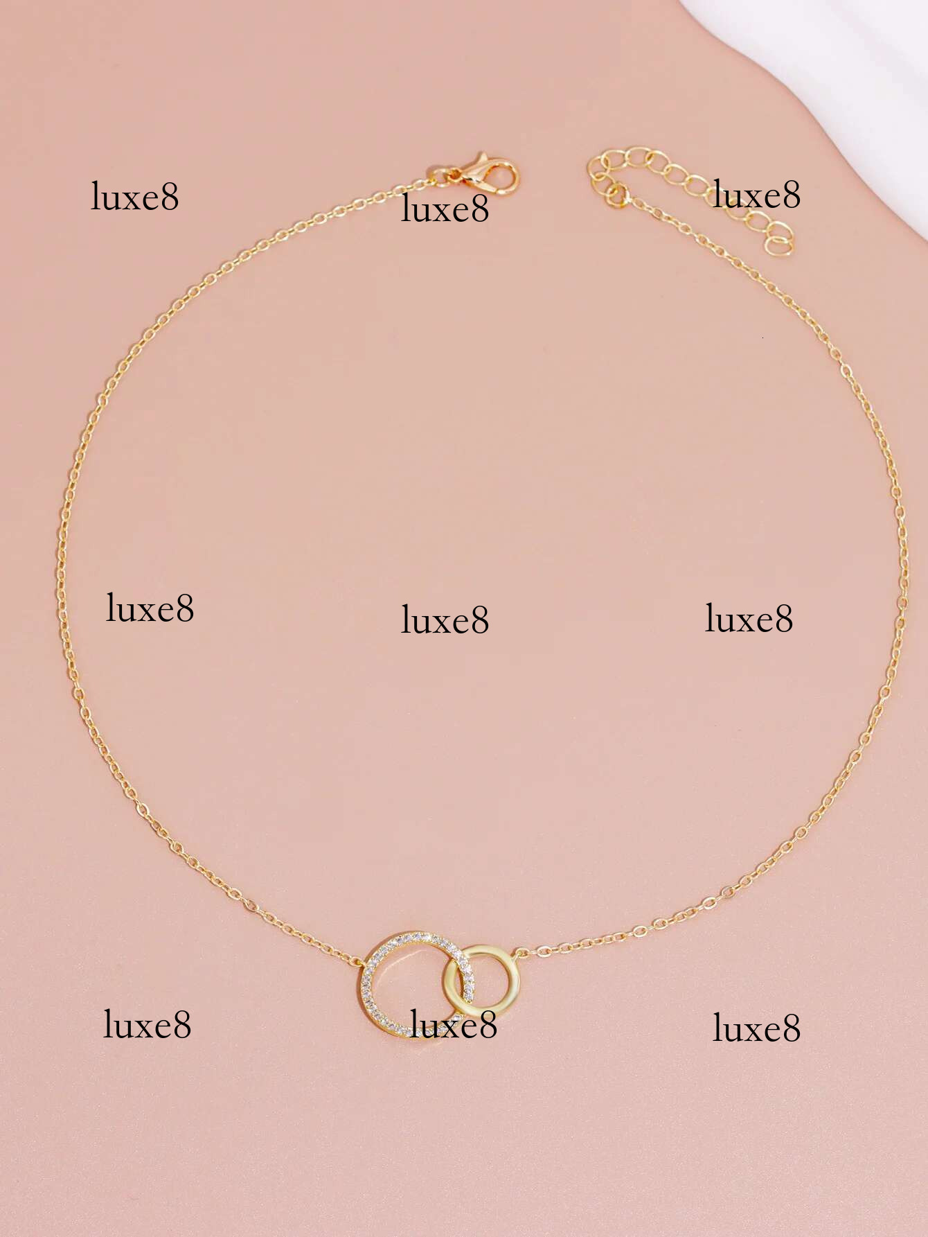 Stainless Steel Necklaces for Women Fashion Thin Chain Minimalist Dainty Double Circle Pendant Necklace on The Neck Jewelry