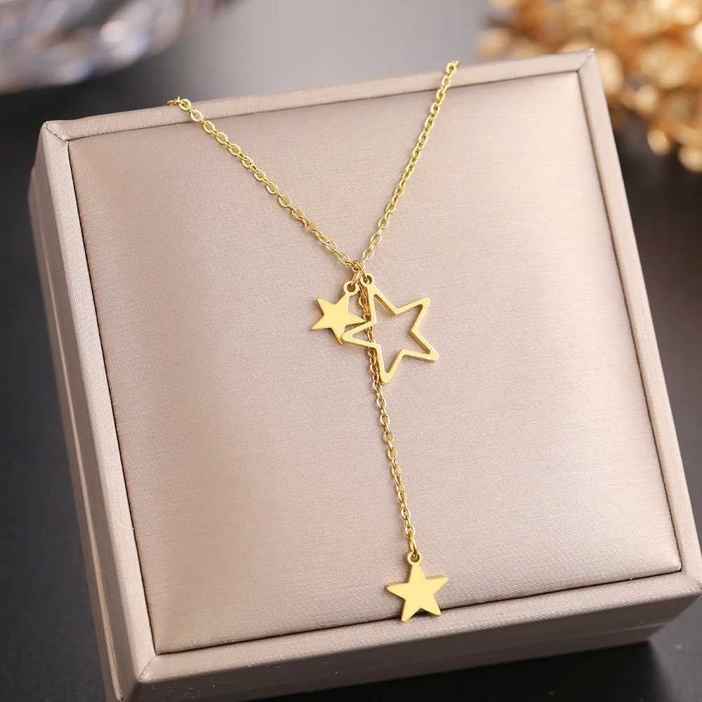 Stainless steel necklace Exquisite star tassel pendant temperature chain daily wear necklace womens jewelry party gift W250318