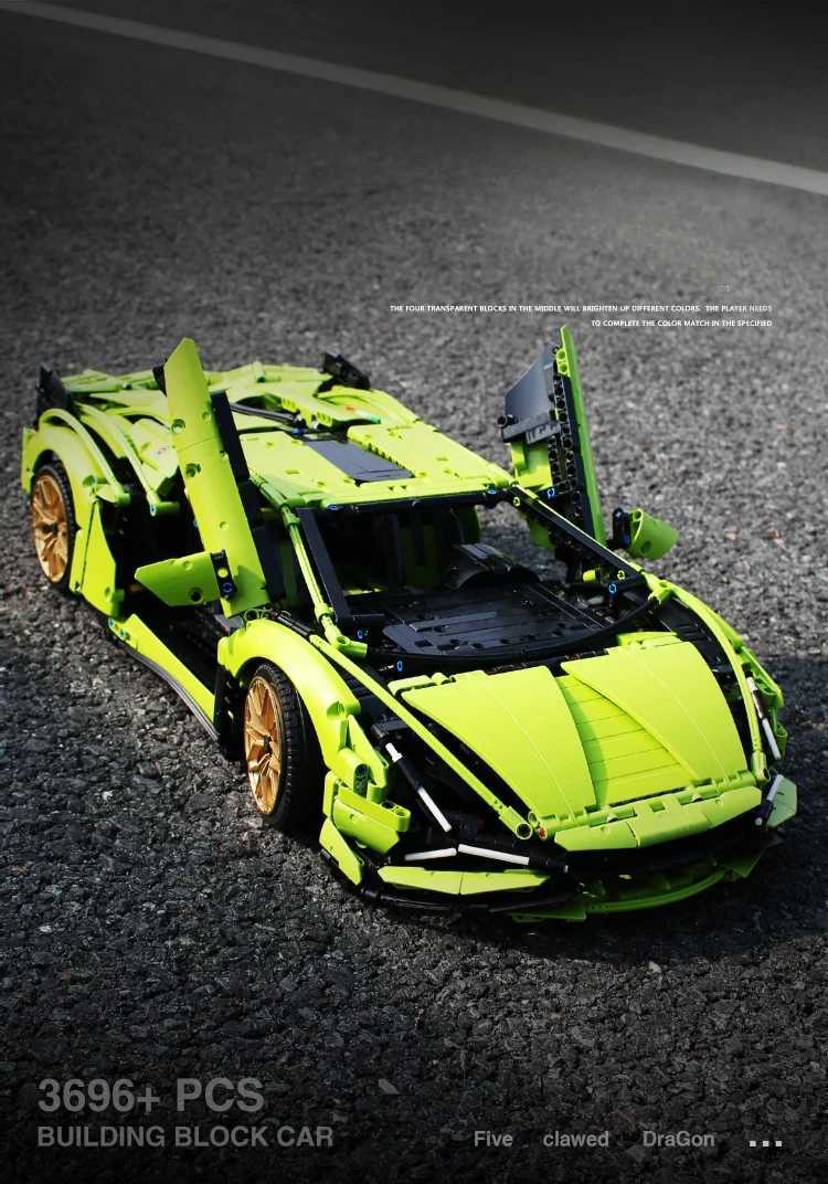Kalein Green Cow 1 8 Technical Sports Car Model Building Block Mechanical Group Model Toy Moc Home Decoration Boy Birthday Gift W250318