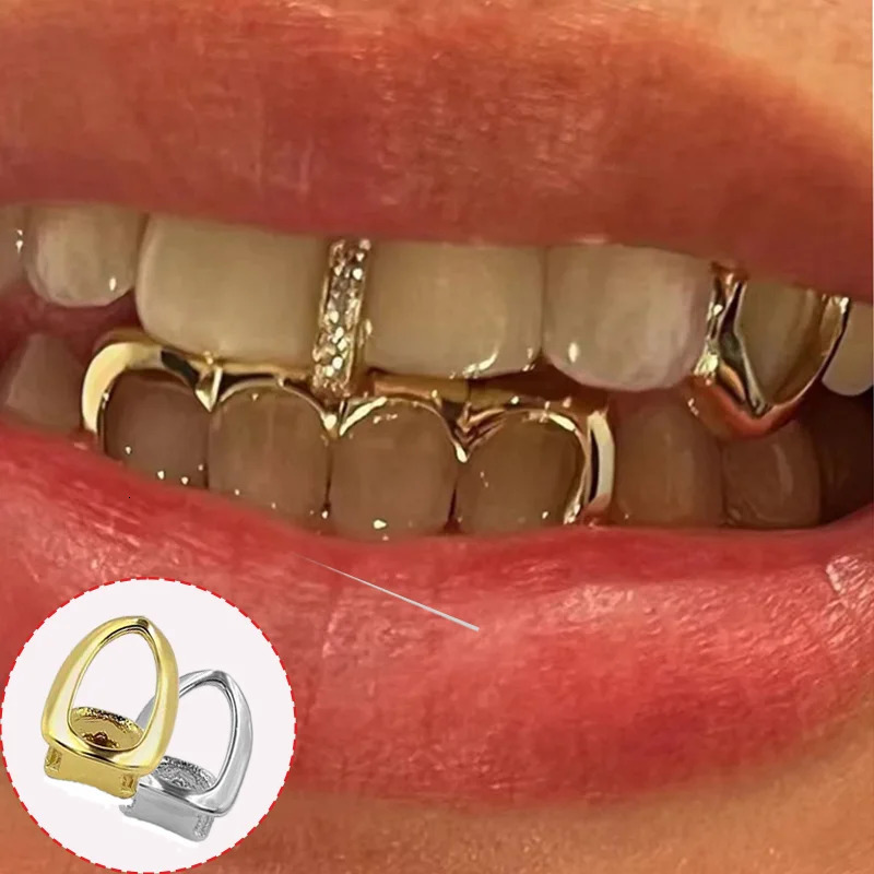3pairs/3pcs Teeth Diamond Hip Hop Silver Gold Plated Tooth Jewelry kit Crystal Decoration Teeth Shiny Caps 250226