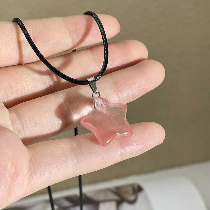 Pentagram Star Crystal Pendant Necklace Sacred Treatment Gemstone Natural Stone Pendant Womens Necklace Crystal Treatment W250318