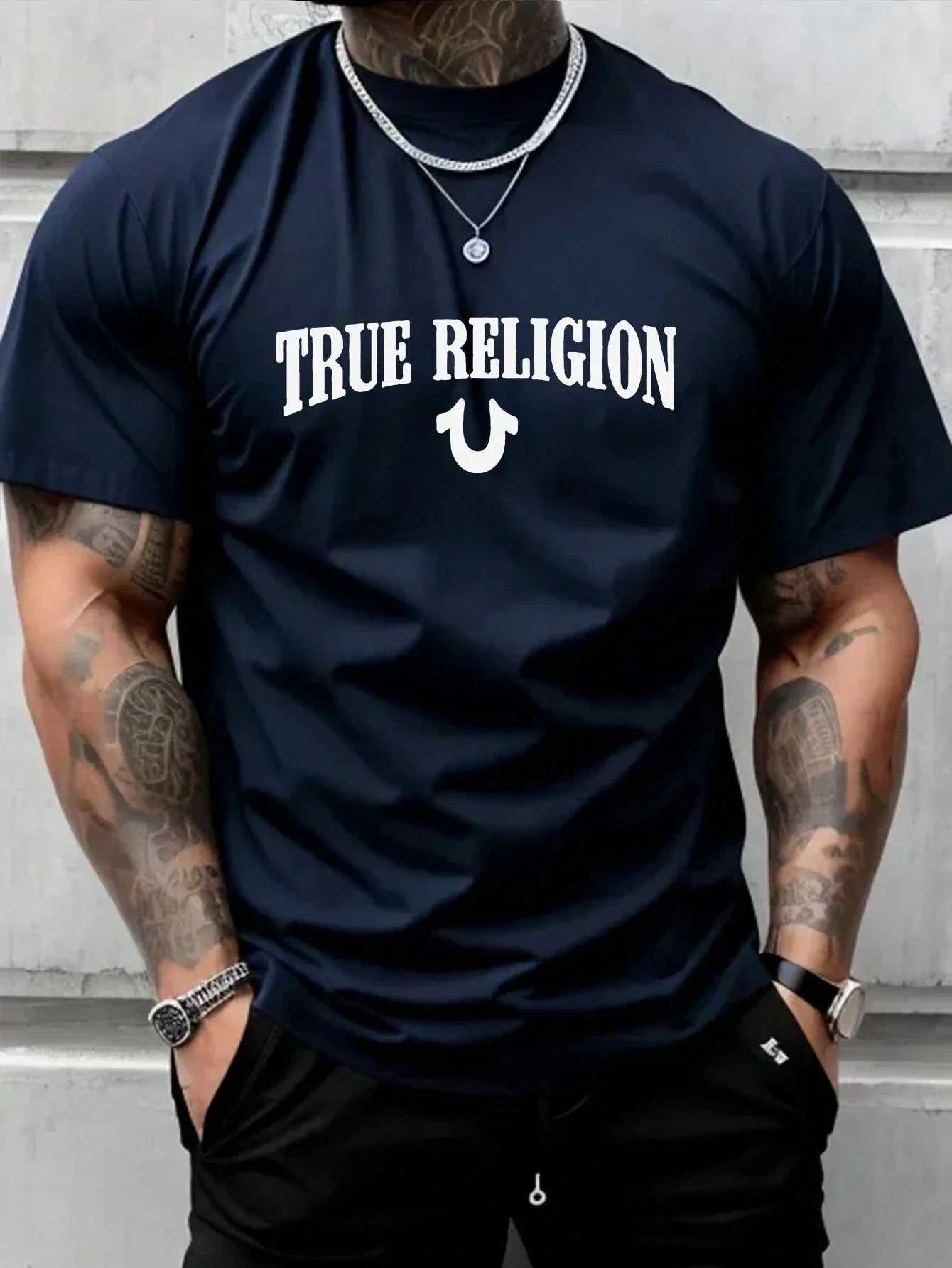 Men Cotton T-shirt Luxury Brand Fashion Big Size Top Casual Short SLeeve Streetwear Classic Print New Arrival TeeT250318