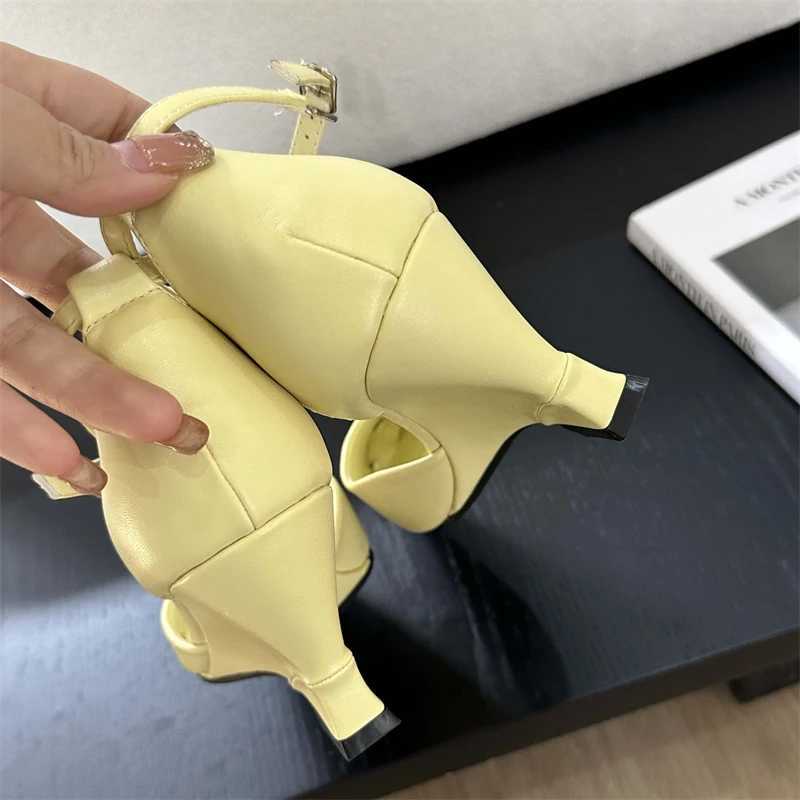 Eilyken Spring Candy Fi Pointed Toe Wen Pumps Slingback Wedges High H Party Pr Mes Shoes Zapatos De Mujer Y250317