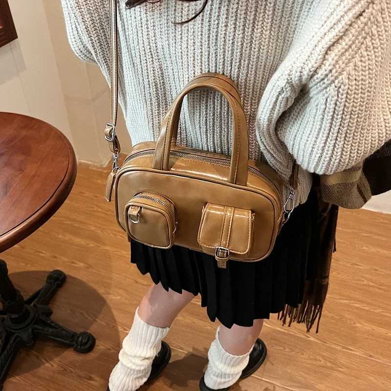 LEFTSIDE small PU leather cross body bag for womens short handled shoe bags suitable for warm 2024 new designer Y2K handbags and wallets Y250318