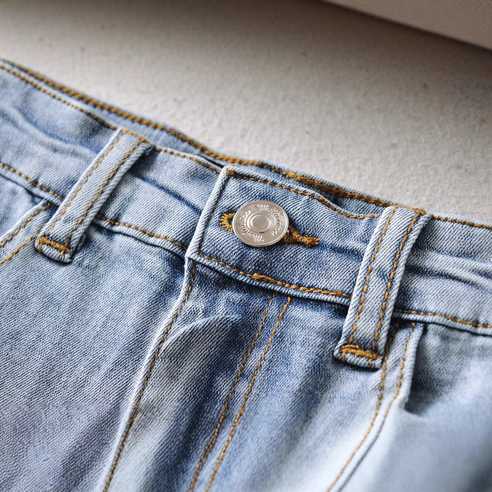 Washed Denim Shorts With Women's High Waisted Straps Double-sided Split Design For Spring Summer Lifting Buttocks And Three Part Hot Pants Fashio