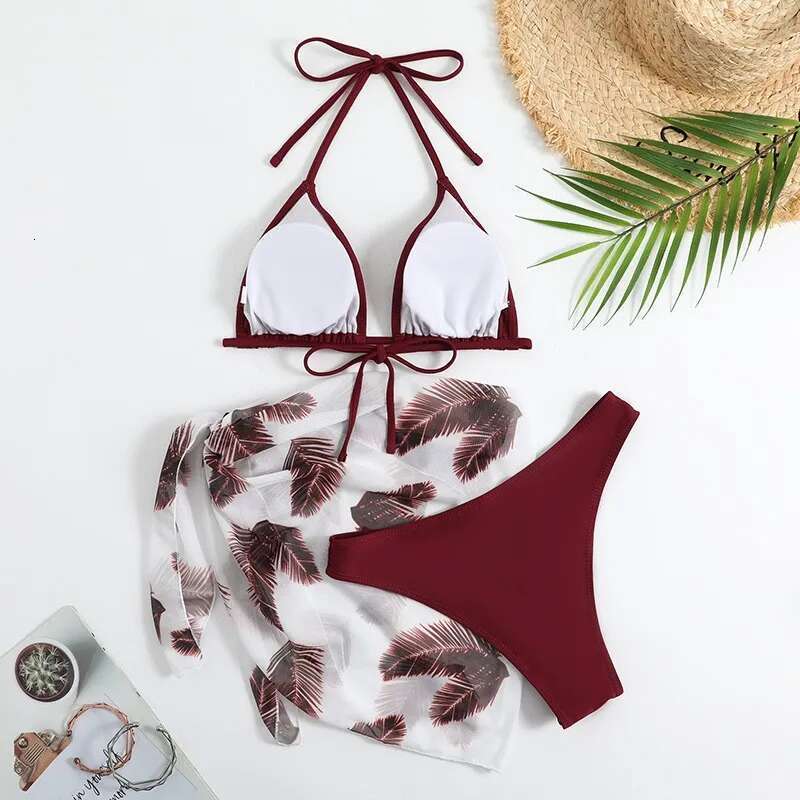 Women's strapless swimsuit, triangle, split, beachwear, trendy, cool, tempting, two-piece set