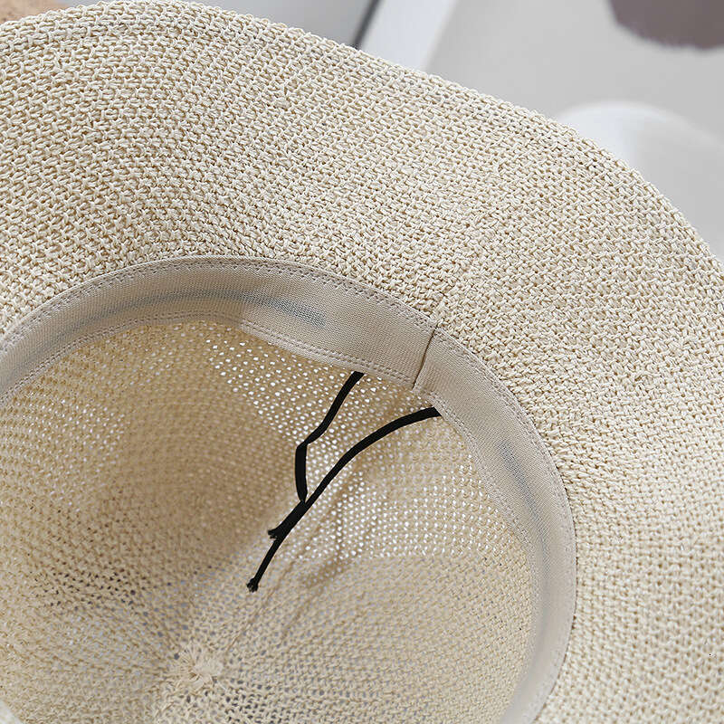 Wave edged large eave fisherman for women in summer, thin knit, breathable, fashionable, polka dot bow ribbon sun protection hat