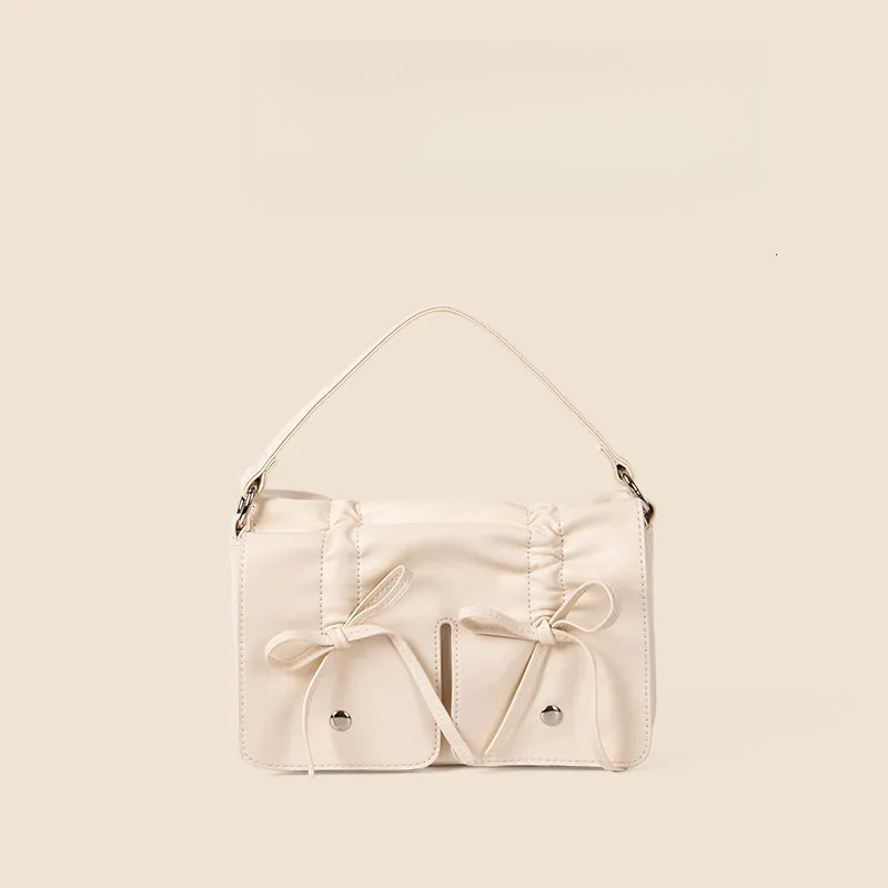 2025 Summer New Butterfly Bow Slant Cute Sweet Fashion Designer Niche Mini Handbag High End Pleated Storage Bag Trendy Crossbody Bag Handbag