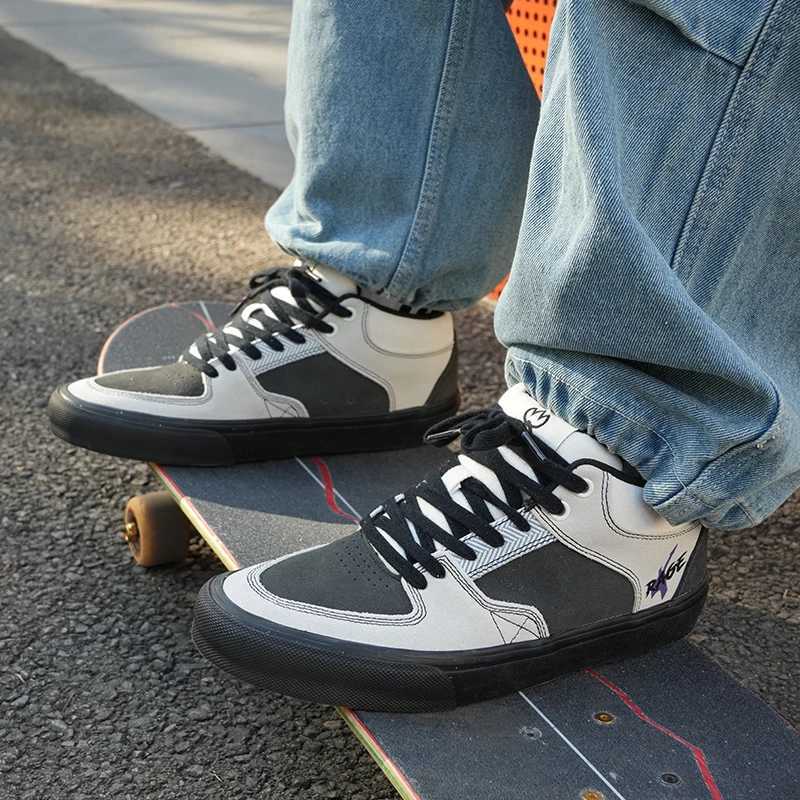 Joiints Purple Skateboarding Shoes Mens Sports Shoes Mid Top Anti Slip Casual Soft Leather Lace Breathable Tennis Y250318