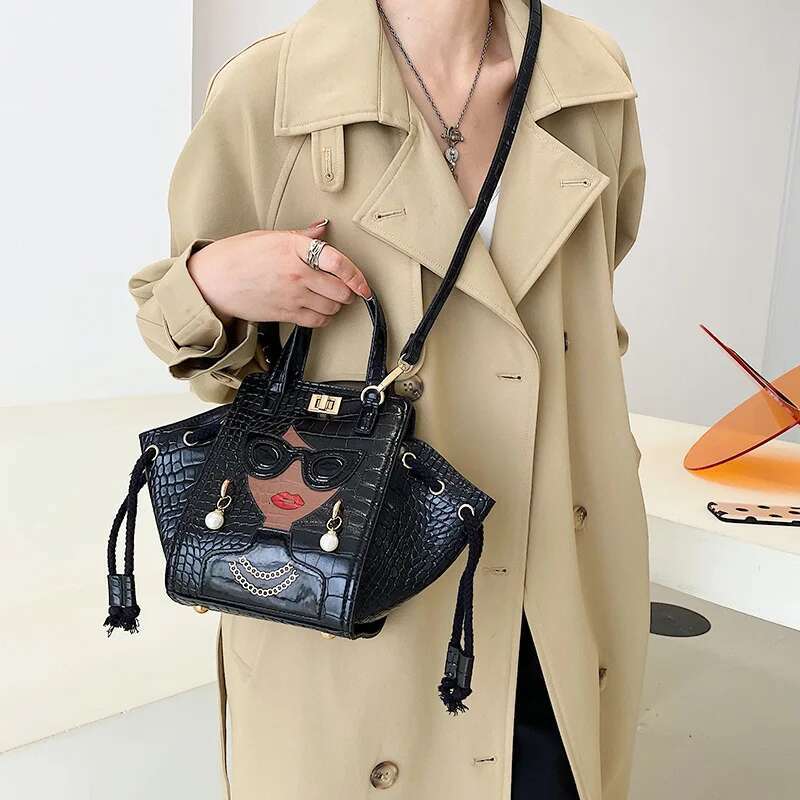 Leather Women's 2021 Hit New Fashion Beauty Printing Ladies Hand Bags Designer Party Shopper Female Shoulder Bag
