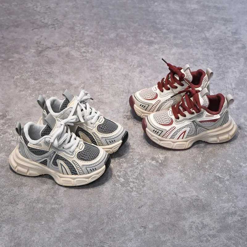 Boys and girls running shoes thick soft soled childrens sports shoes mesh breathable 2025 new fashion childrens sports shoesXJ250318