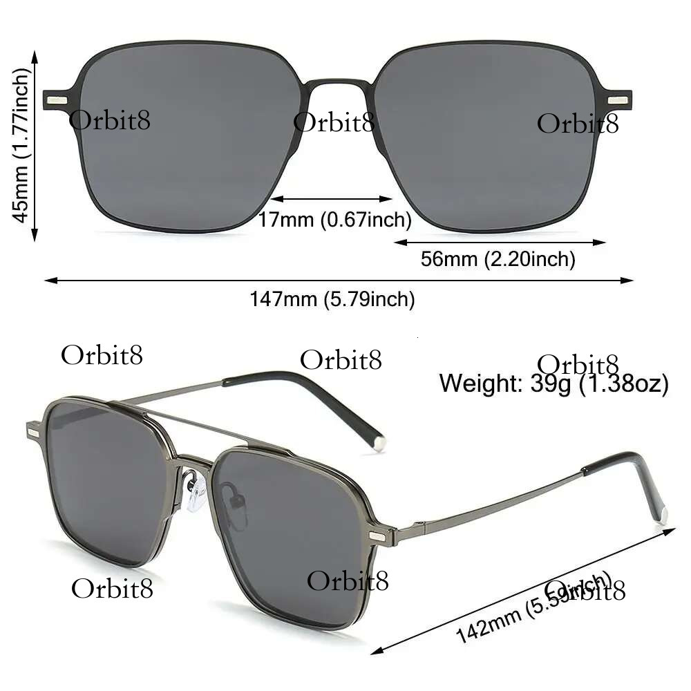 New Style 3 In 1 Eyewear Night Vision Metal Computer Anti Blue Light Glasses Polarized with Magnet Clip on Sunglasses