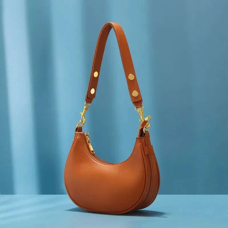 Fashion Half Moon Hobo For Women 2024 Soft Pu Leather Zipper Underarm Quality Shoulder Bag Casual Shopper Female