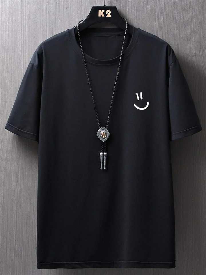 Interesting face printed T-shirt for mens summer casual round neck short sLeeved clothing Harajuku unisex cotton T-shirtT250318