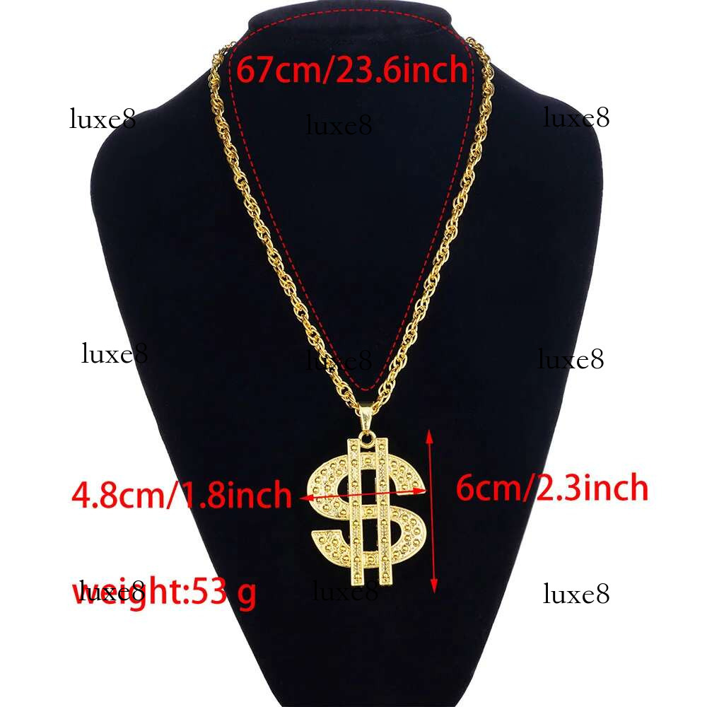 Fashion Golden Plated Hip Hop Rock Stainless Steel US Money Sign Pendant Necklace Mens Women Jewellery Gift
