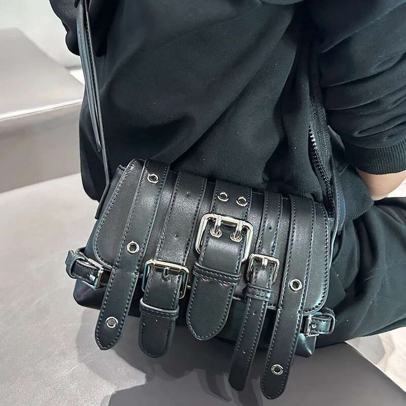 Moto & Bike Small Square Bags For Women Designer Handbags And Purses 2025 New In Vintage Belt Buckle Shoulder Crossbody