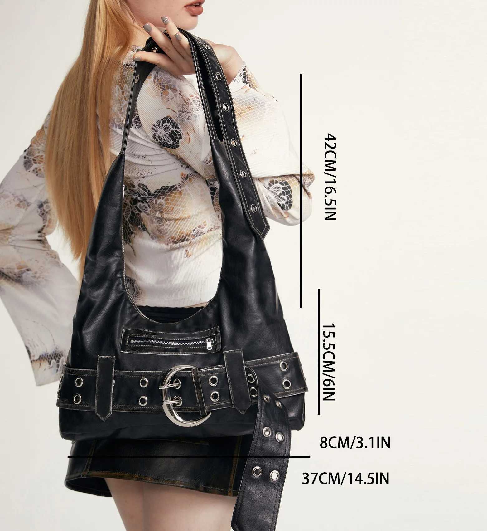 Buckled Wen luxury designer handbag and wallet PU Mtiple pocket Y2K large capacity shoe bag large handbag Y250318