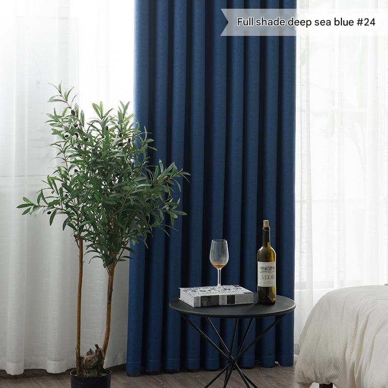 C242 Japanese style cotton and linen blackout curtains sun protection and heat insulation living room bedroom balcony office study restaurant finished