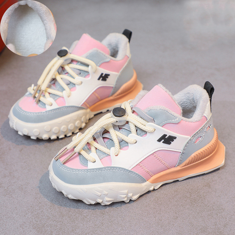 Children Sneakers Kids Girl Sports Shoes Baby Boy Fashion Winter Warm Shoes Toddler Girls Casual Running shoes Student Campus Sneakers Size US5.5C-US4