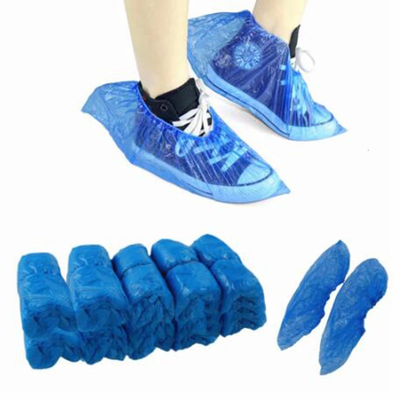 100Pcslot Plastic Waterproof Overshoes Disposable Shoe CoversThick Cleaning Cover Rainy Day Carpet Floor Protector 250318