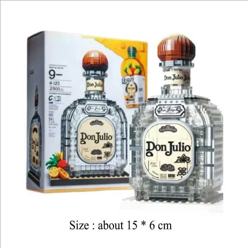 New building block whiskey bottle simulated grape wine bottle assembly building block creative toy building block home decorationXJ250318