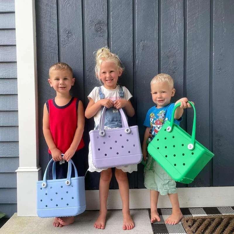 Beach Bogg Bags Children EVA Waterproof Cute Summer Storage Baskets Fashion Kid Outdoor Picnic Small Solid Color Eva Jelly Bag