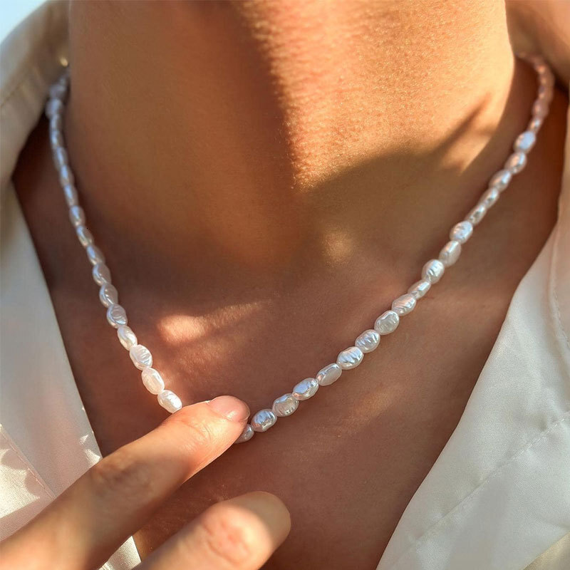 Imitation Pearl Necklace Men's Fashion Simple Ins Long Sweater Chain Jewelry