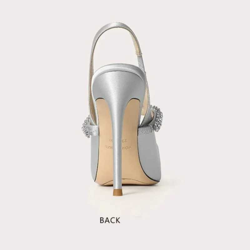 Size 34 45 Wens Diamd Bao sandals 2025 new thin toe sheepskin high H Wens wedding shoes Y250317