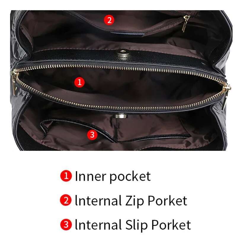 2025 New Designer Bag Women's Genuine Leather Light Luxury Handbag Large Capacity Black With Serpentine Pattern Design Wallet