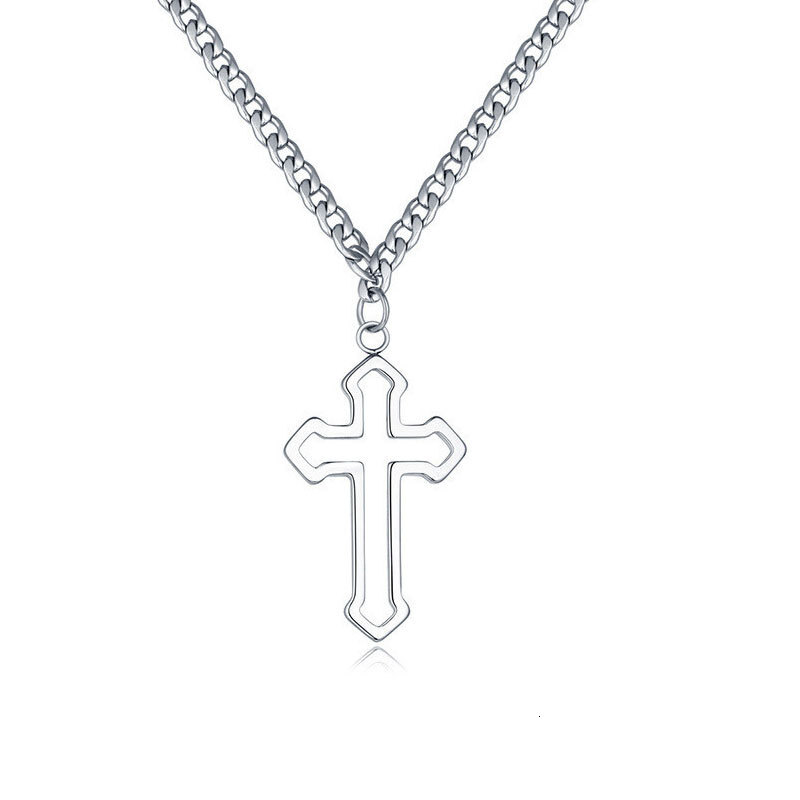 Korean Ins Hollow Cross Pendant Necklace Female Dark Gothic Cold Wind Sweater Chain Jewelry