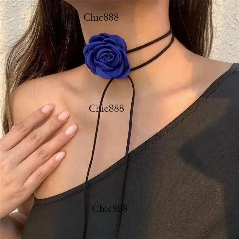 Rose wer Clavicle Chain Necklace for Women 4 Colors Gothic Ladies Korean Fashion Adjustable Sexy Rope Choker Y2K Accessories