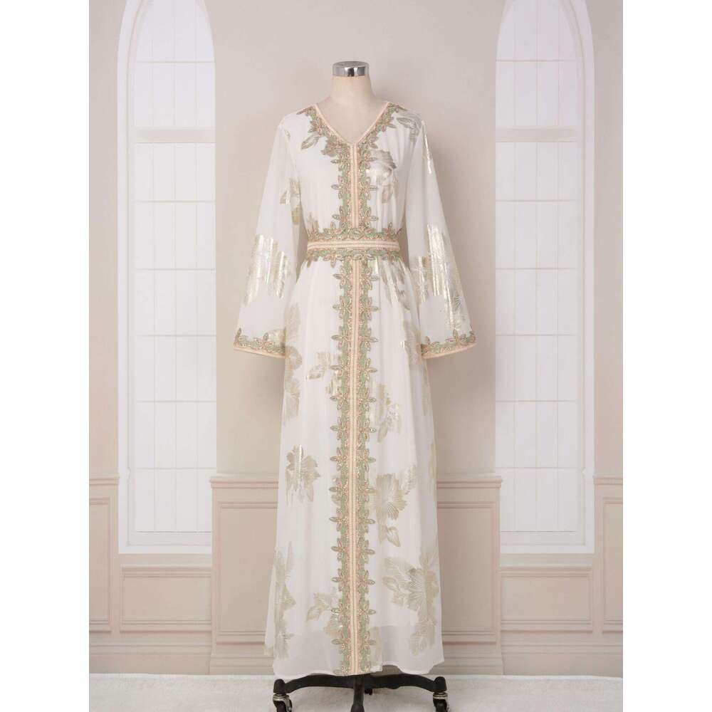 Mt060 Fashion New Hot Stamped Muslim Women's Long Dubai Tourist Dress