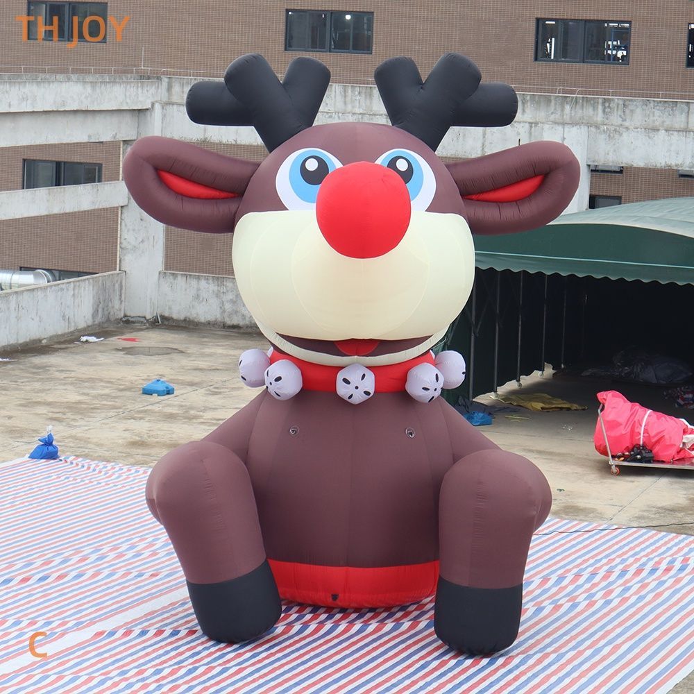 Free shipment outdoor activities 40ft 12m tall Giant Christmas Inflatable Santa Reindeer Cartoon For Decoration, custom made blow up reindeer model wi
