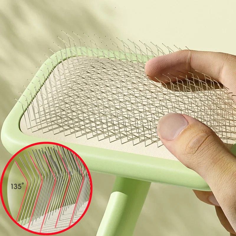 Dog Brush Pet Hair Remover Massage Cat Stainless Steel Combs for Cleaning Comfortable Handle Brushes Grooming 250318