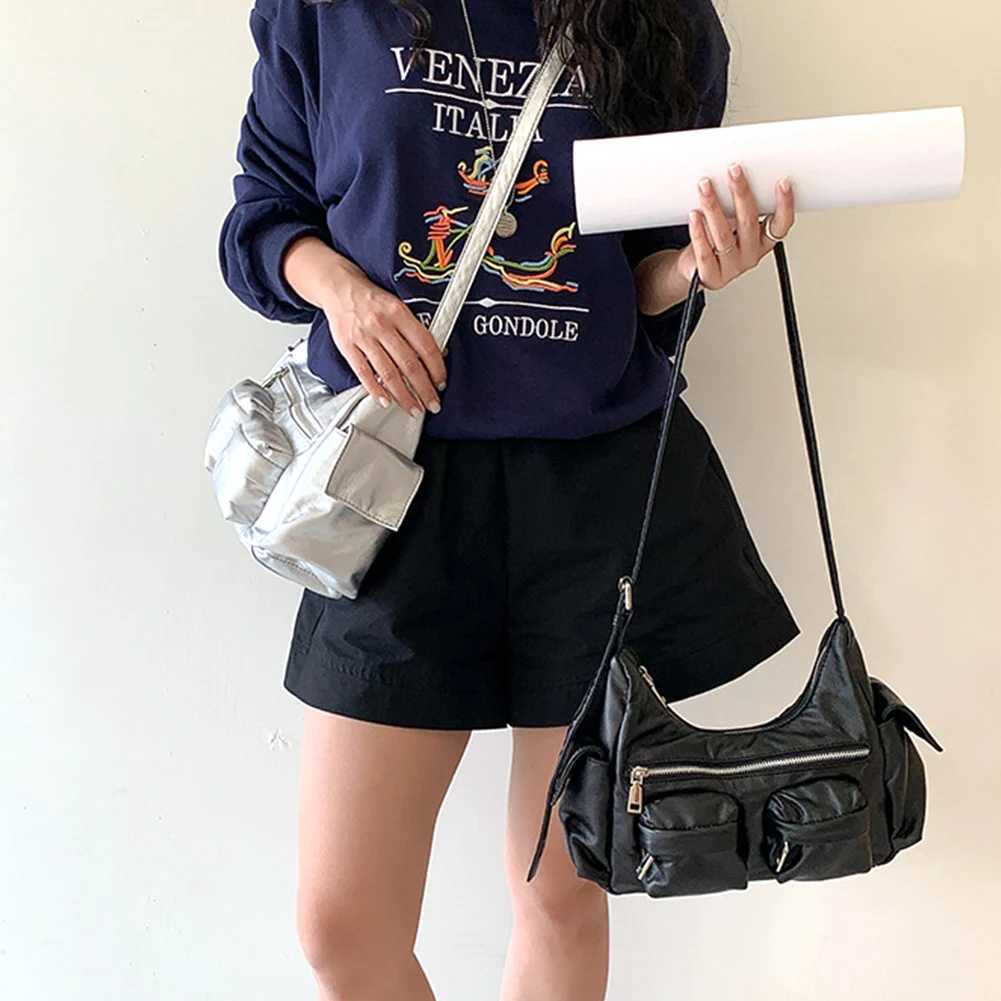 Wen Leather Tote Handbag Soft PU Sahel Sling Bag Large Capacity Tree-Pocket Purse Crossbody Hobo Bag Girl Stylish Purse Y250318