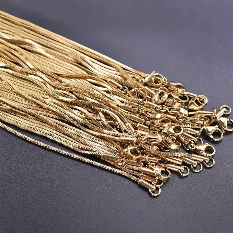 Wholesale 45/50/60/70cm Snake Chain Necklace Stainless Steel Necklaces For Women Men Accessories Vintage Jewelry Mens Necklaces W250318