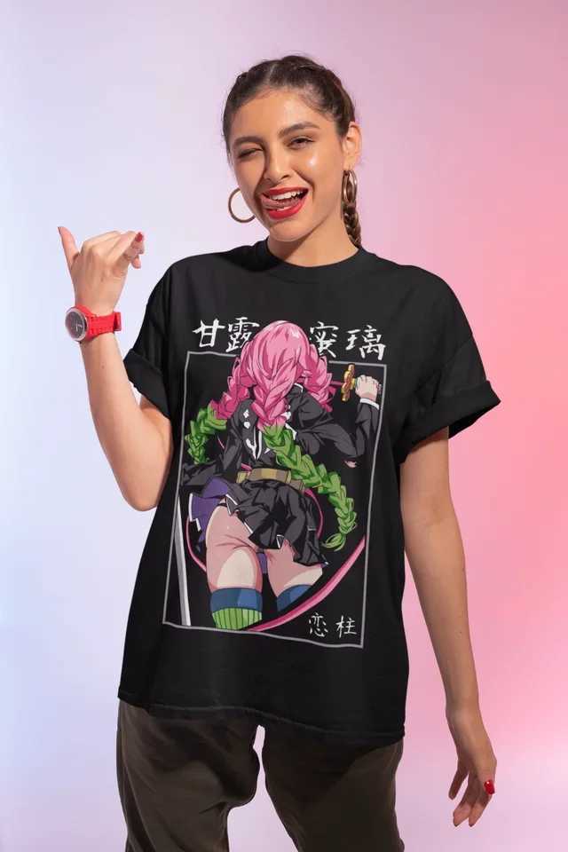 Mitsuri Kanroji Devil Killer T-shirt Mitsuri Kawii Anime Nezuko Girl Gift Shirt Graphic T-shirt Y2k Top Womens WearXJ250318