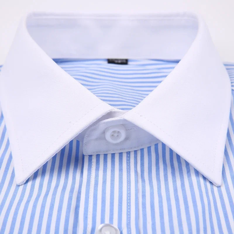 Mens Business Contrast Collar French Cuff Dress Shirts Single Patch Pocket Regular-fit Long Sleeve Social Wedding Party Shirt 250318