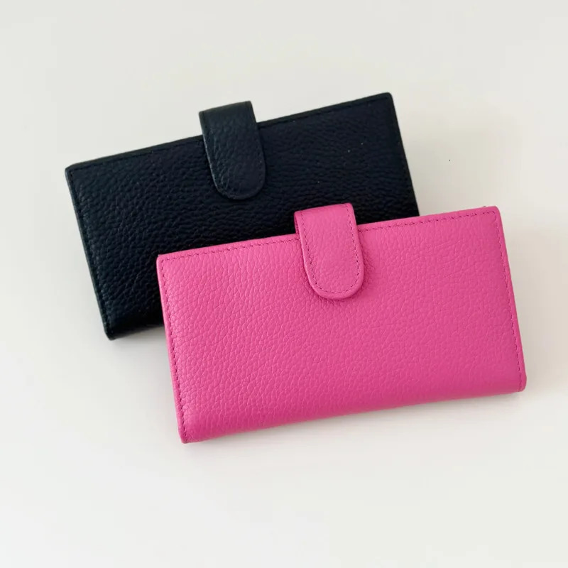 Customized letter mens leather long card wallet large capacity womens card holder multi pocket card pocket 250317
