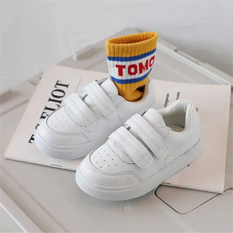 Genuine leather childrens shoes unisex white childrens sports shoes breathable soft sole outdoor tennis fashion childrens boys and girls shoes W250318