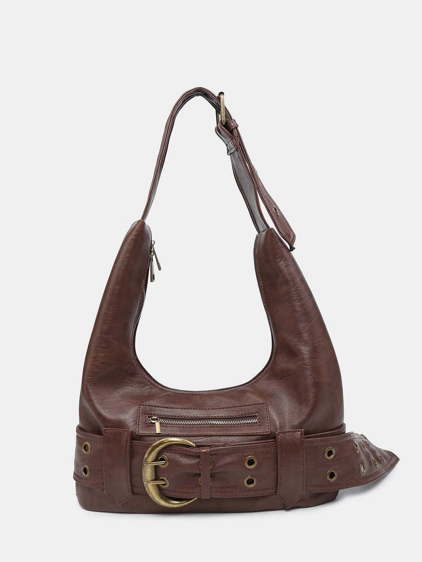 Buckled Wen luxury designer handbag and wallet PU Mtiple pocket Y2K large capacity shoe bag large handbag Y250318